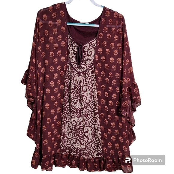 Free People Butterfly Sleeve Dress - Picture 1 of 8